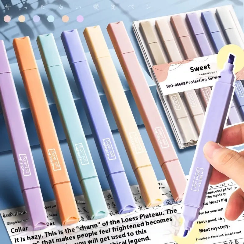 Set of double-ended fluorescent marking pens in assorted colours from the Mix, Salt, or Sweet series.