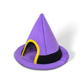 Purple cloth Halloween witch hat shaped cat bed measuring 60x45cm