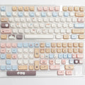 High Sea Salt Cat mechanical keyboard PBT keycap set showing pastel colour design and 7u spacebar