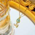 Zircon tulip titanium steel necklace for women with adjustable 41-50cm chain and copper-plated gold pendant
