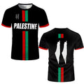 3D printed football T-shirt in black with street fashion design and half sleeves