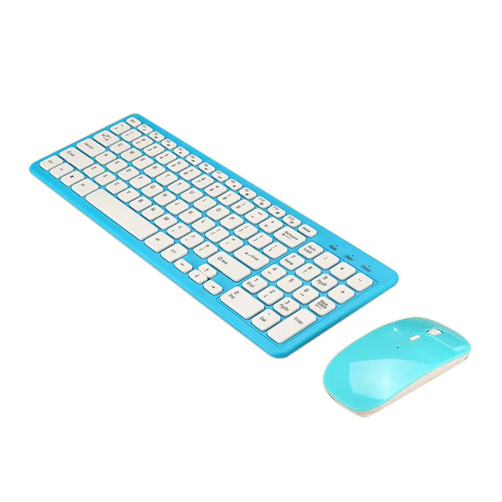 Wireless keyboard and mouse set in choice of colours with 96 keys and three-speed DPI mouse