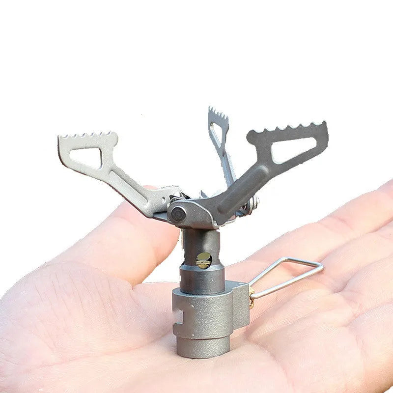 Single-burner portable propane camping stove with one-piece metal furnace for outdoor cooking