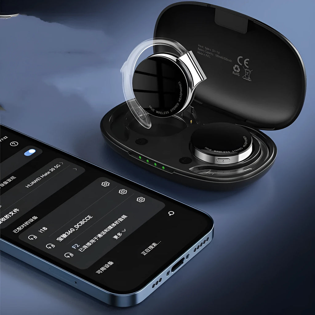 Black and white wireless Bluetooth sports earphones with in-ear design for secure fit.
