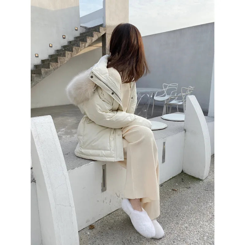 Women's high-waist wide-leg knitted trousers in black winter casual style