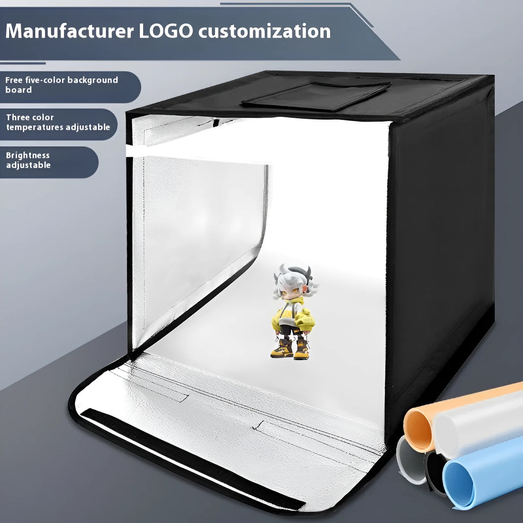 50cm metal frame studio light box with reflective cloth interior and USB plug