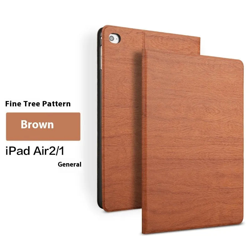 Sapphire blue imitation leather iPad protective cover with built-in anti-fall bracket.