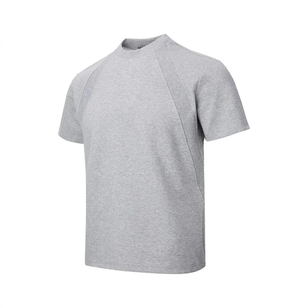 Black loose fit short sleeve top with textured air layer stitching detail