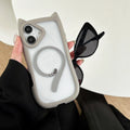 Transparent acrylic and TPU phone case with magnetic suction for IPhone 17 Pro Max in black and pink