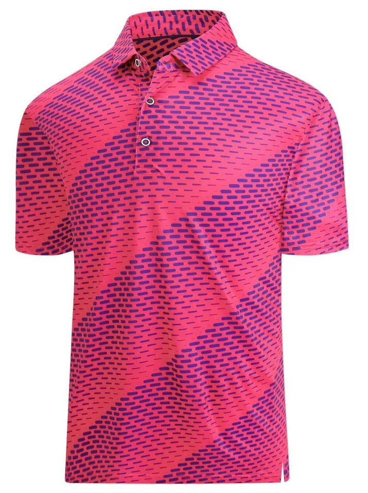 Men's European fit short sleeve mesh shirt with zipper decorations in Japanese retro style