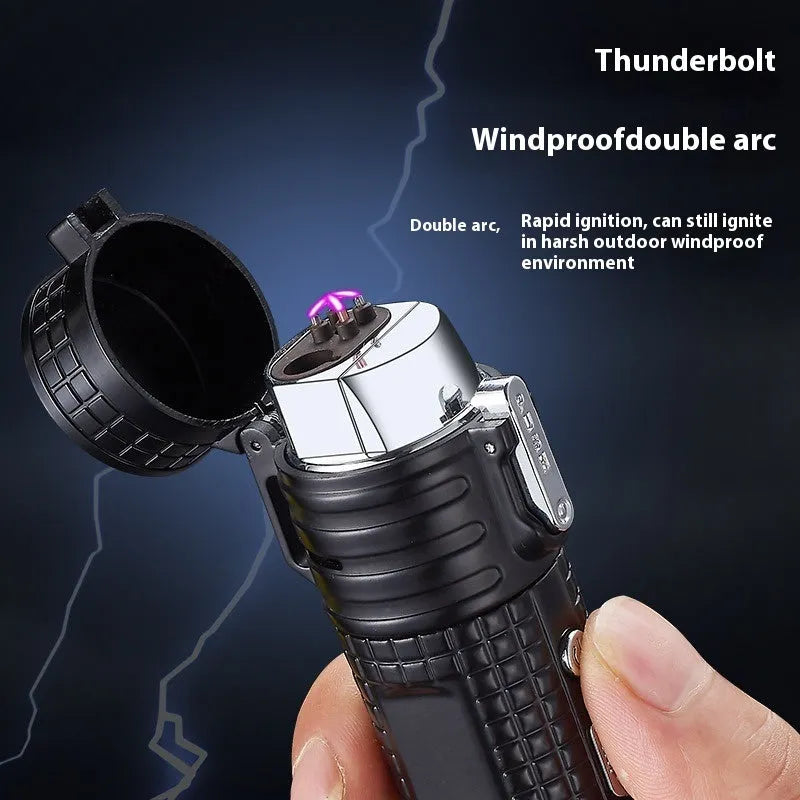 TH727 multi-function metal flashlight lighter in camouflage colour.