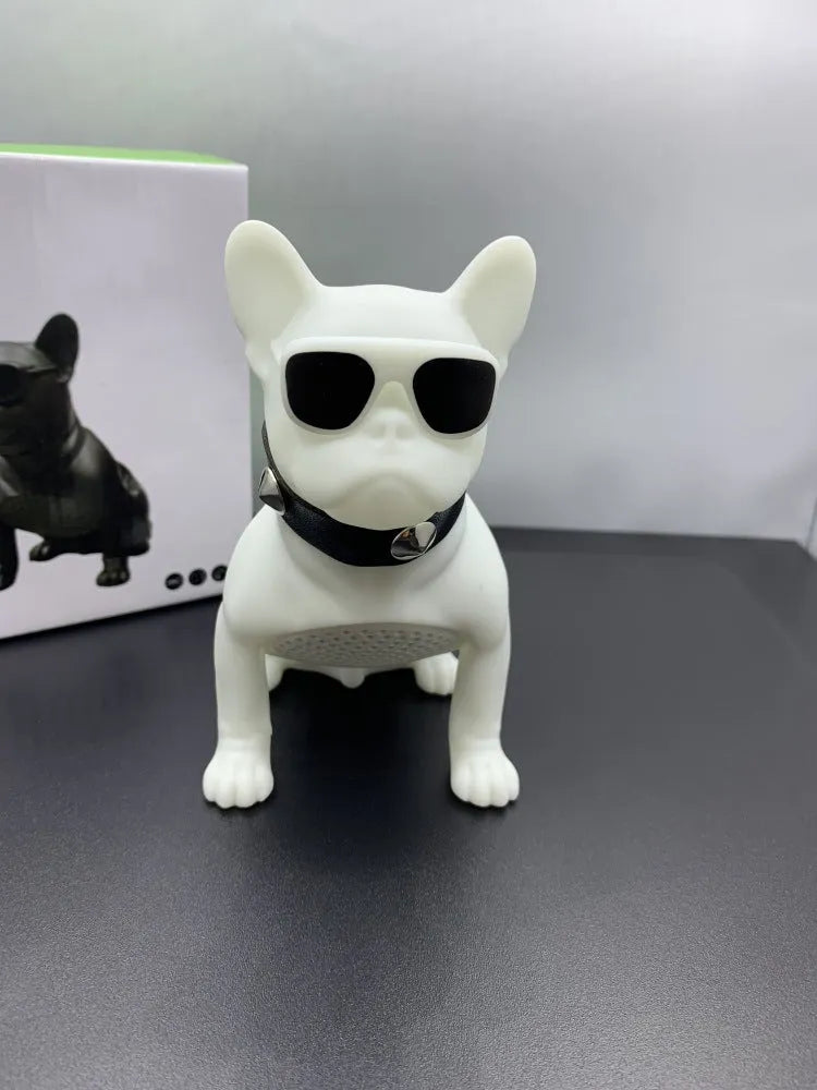 Mini full-body bulldog-shaped Bluetooth speaker in black, white, or red colours