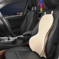Memory cotton car lumbar cushion in solid colours black coffee grey off-white