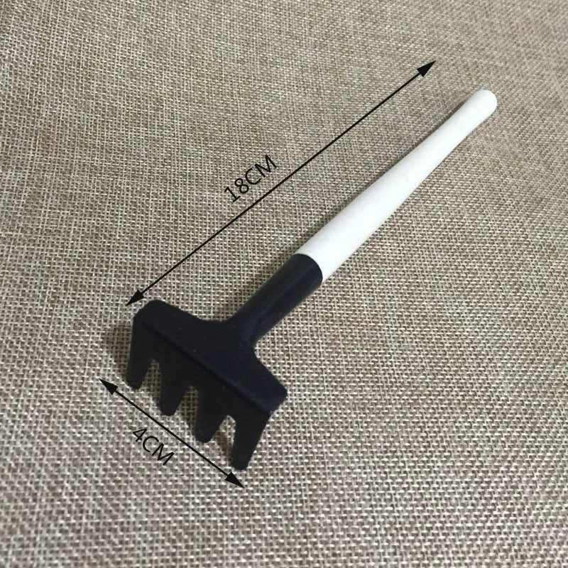 Succulent gardening tool set with mini shovel, tweezers, drip kettle, and rake for indoor plants