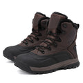 Men's black high-top boots with fleece lining and lace-up front closure