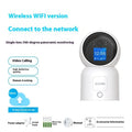 Zhou Shi wireless indoor security camera with large screen and plastic shell on a screw-fixed bracket.