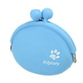 Yellow silicone dog training treat bag with waist belt measuring 9cm by 9.5cm