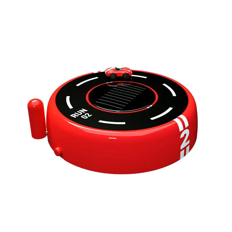 Round car shaped solar aromatherapy decoration for vehicle interiors in black, red or white colours