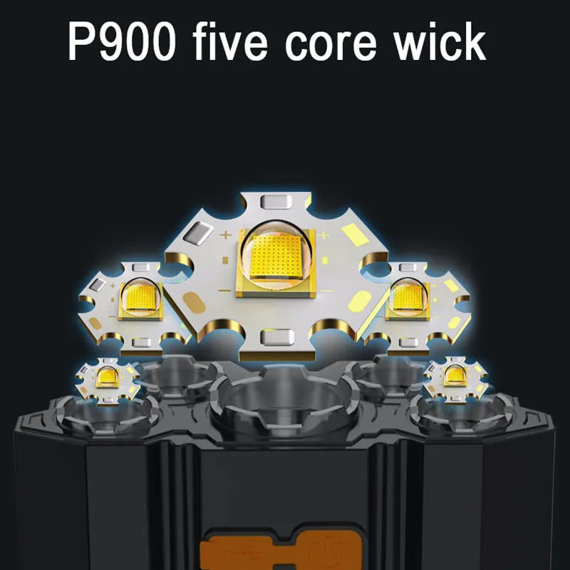 LED miner's headlamp with adjustable strap, 10W super bright illumination, 2400mAh battery