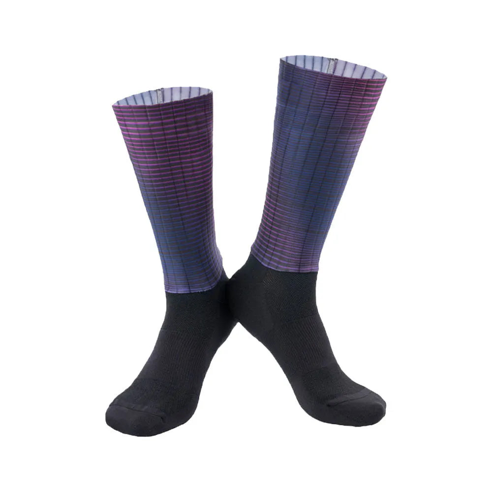 Athletic sports socks for cycling and running in multiple colour options with moisture-wicking fabric