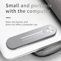 Aluminium alloy laptop side mount bracket holding a smartphone, shown in silver, black, and rose gold colours.