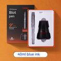Plastic automatic suction pen set with 0.5mm nib and 40ml ink bottle for students
