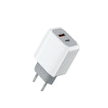 White European standard fast charger with USB cable, compact fire-resistant design