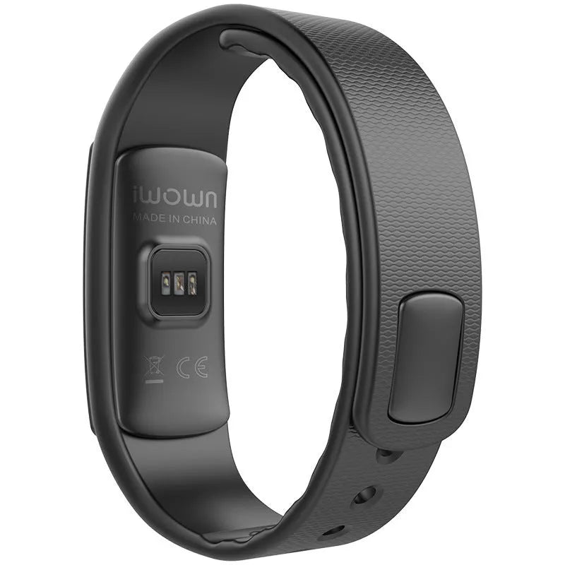I6 smart sports bracelet with black TPU strap and 0.96 inch touch screen displaying fitness data.