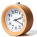 Solid beech wood bedside alarm clock with traditional design and Sun Movement
