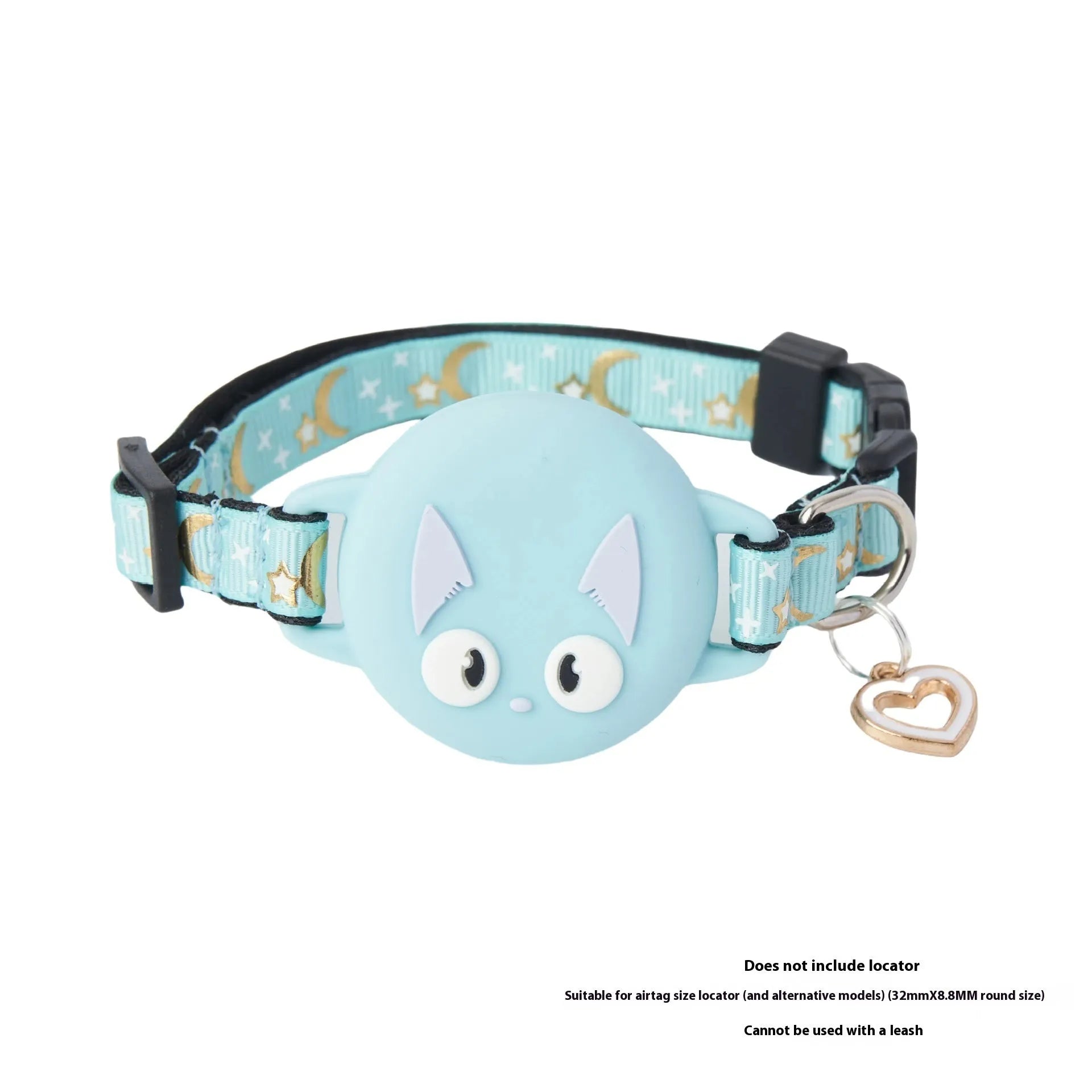 Adjustable plastic cat collar with integrated Apple AirTag protective case in four colour options