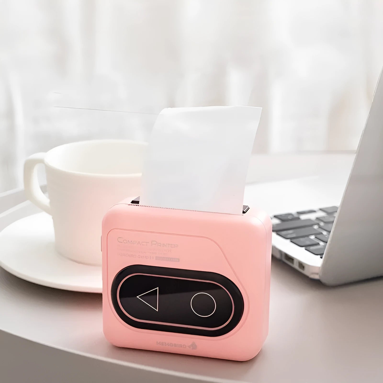 Bluetooth mini thermal printer in avocado green colour with compact 87x79x39mm dimensions for mobile phone printing