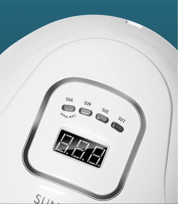 White UV LED dual light source nail lamp with 45 beads and digital timer display