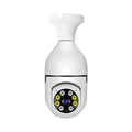 Wireless Wi-Fi bulb security camera with lamp holder base, showing compact 5cm by 12cm size.