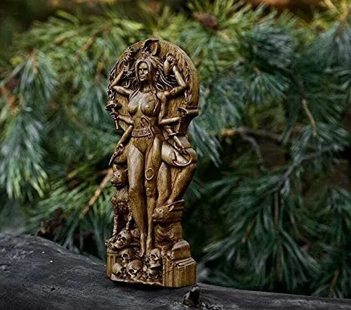 Resin Greek goddess statue for pagan altar or garden decoration in colour options A B C
