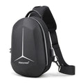 Waterproof Oxford cloth chest bag in black, shown with dimensions of 20cm by 10cm by 30cm.