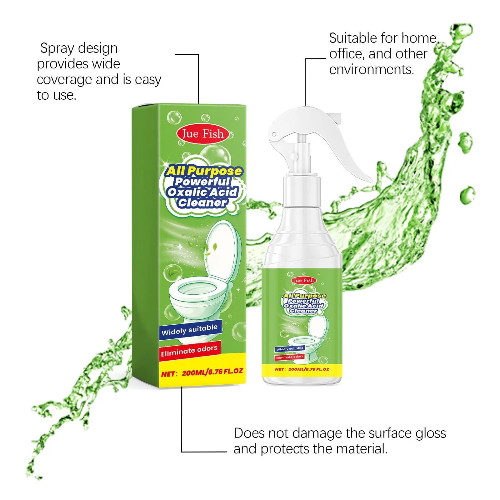 200ml multi-functional household grease cleaning spray bottle with trigger.