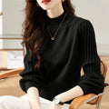 Slim fit half turtleneck shirt in core-spun yarn with spandex, available in apricot, black, blue and white colours.