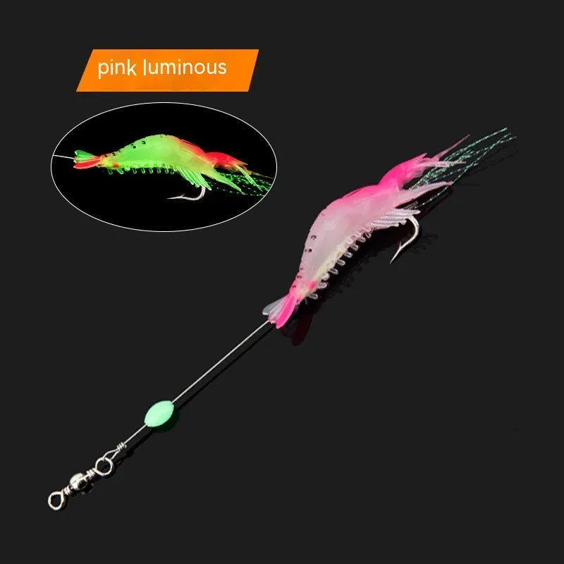 Luer soft fishing lure with hook in multiple colour options including luminous yellow and pink