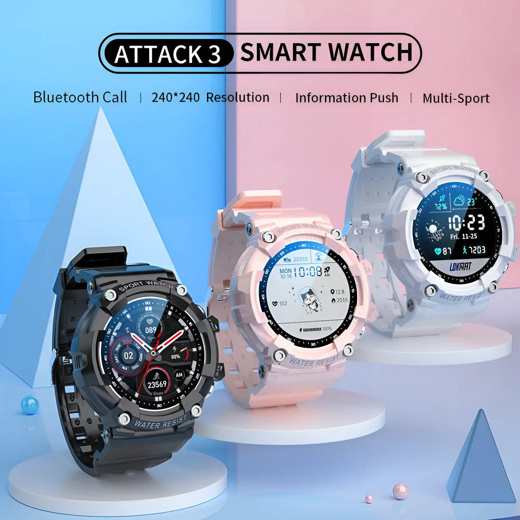 ATTACK 3 waterproof Bluetooth sports watch with colour screen on wrist