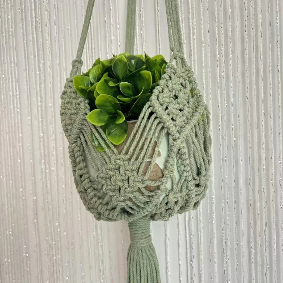 Hand-woven minimalist flower pot in polyester cotton available in seven colours