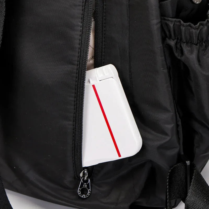 Outdoor lightweight large capacity backpack in nylon with sandwich pockets