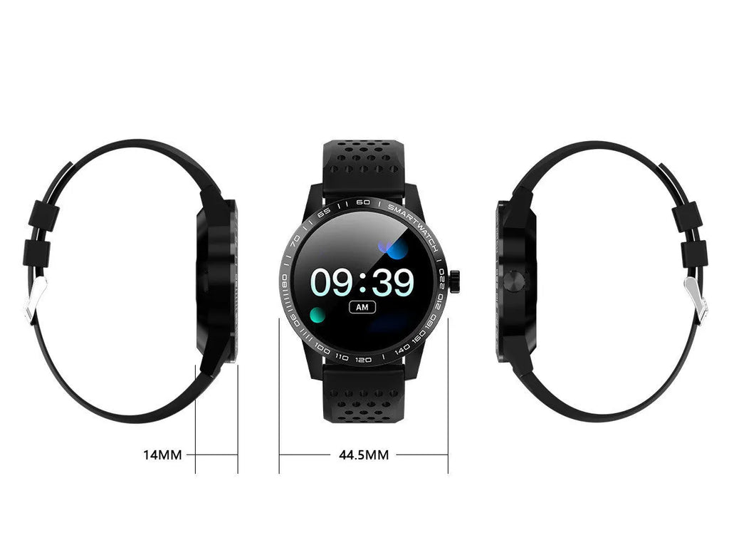 Black T2 smart bracelet with a colour screen displaying heart rate data on a wrist.