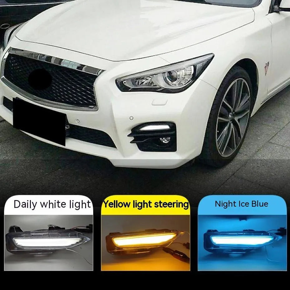 Infiniti Q50 Q70 front bumper LED daytime running and fog light assembly for 2014-2019 models