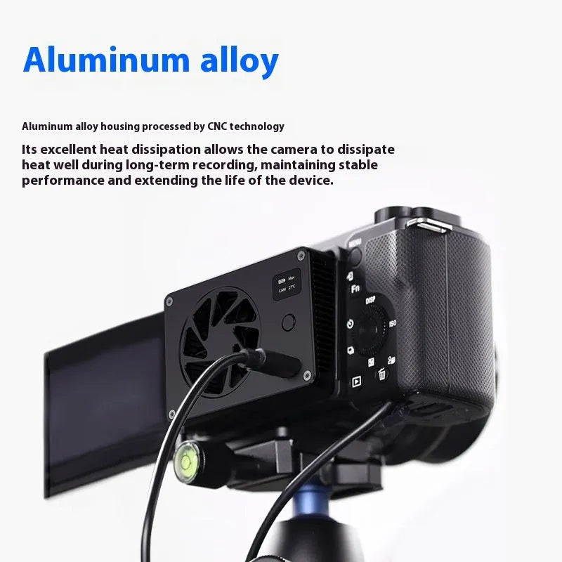 Black aluminium alloy computer radiator with cooling fan, dimensions 89mm by 52mm