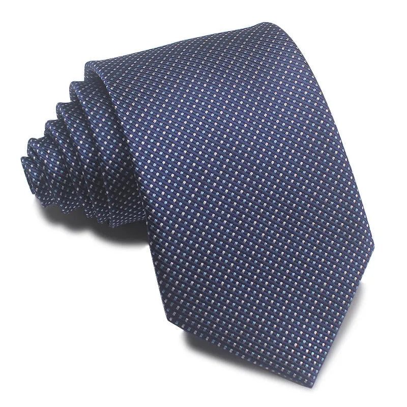 8cm wide striped polyester jacquard tie in business colours