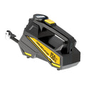 Black portable tyre inflator with digital display and LED light for vehicle use