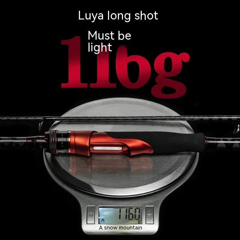 Carbon ultralight fishing rod showing straight handle and pikestaff style options in 2.1m and 2.4m lengths.