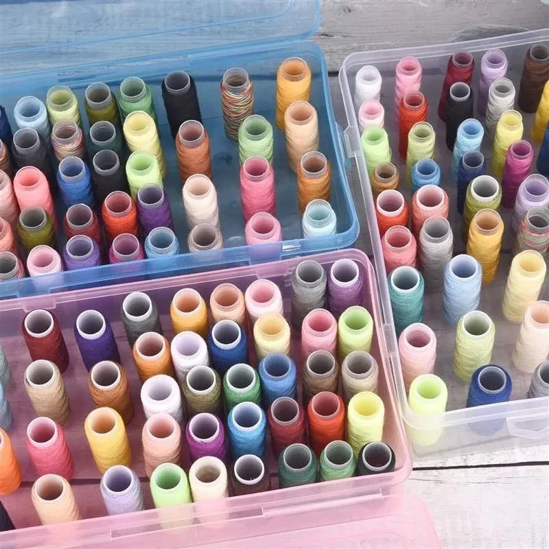 42-axis clear plastic storage box for embroidery threads and sewing needles