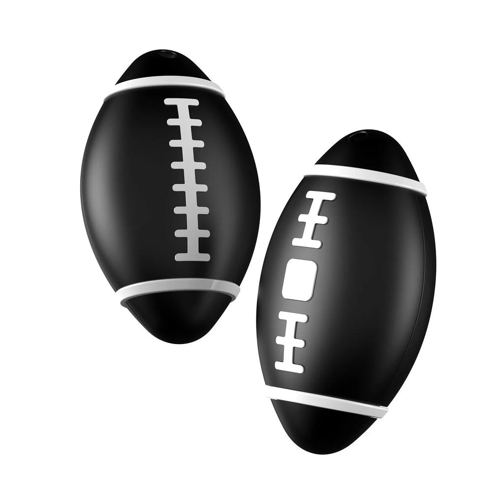 F06 Rugby anti-loss alarm device in black, brown, or green with electronic locator