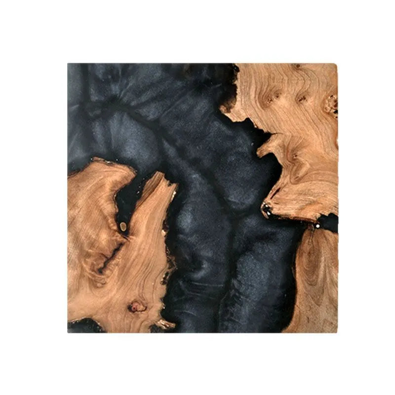 Round and square wooden resin coasters for kung fu tea sets in solid colours